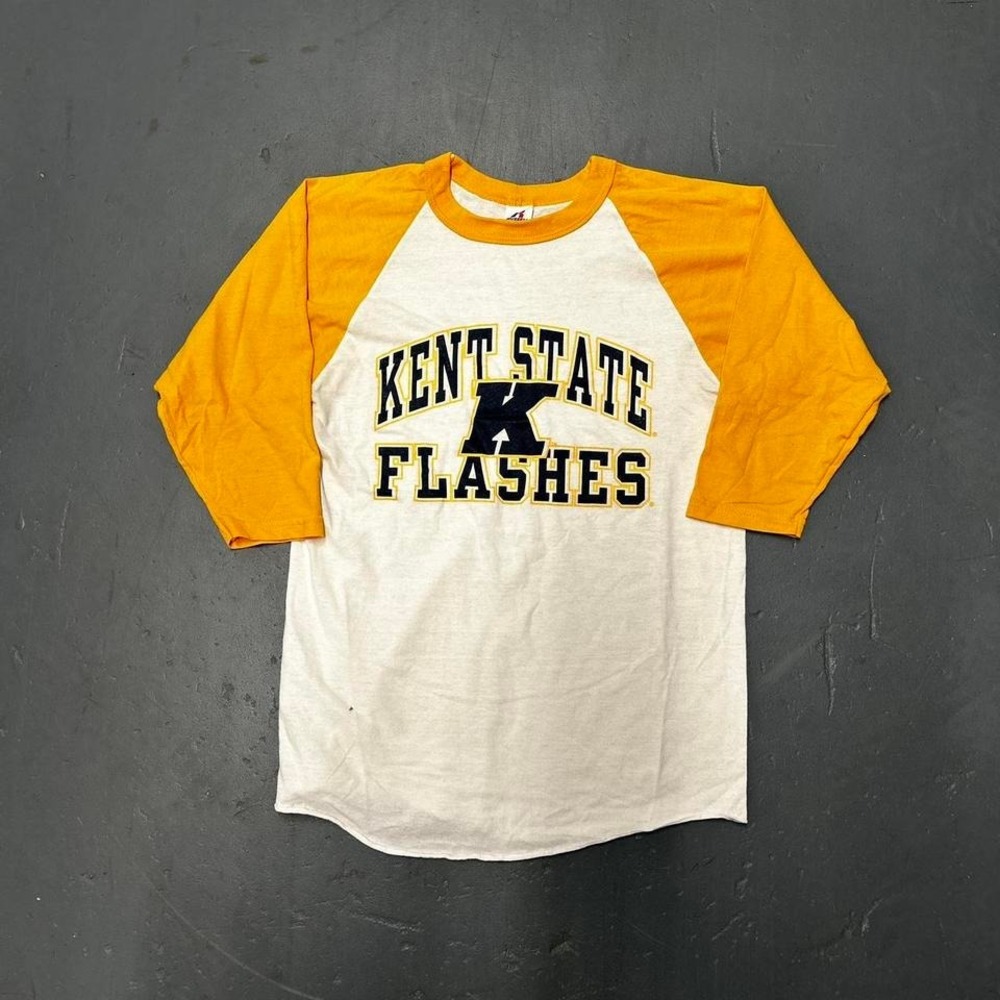 Vintage 90s Kent state university flashes Russell athletic baseball style Tshirt